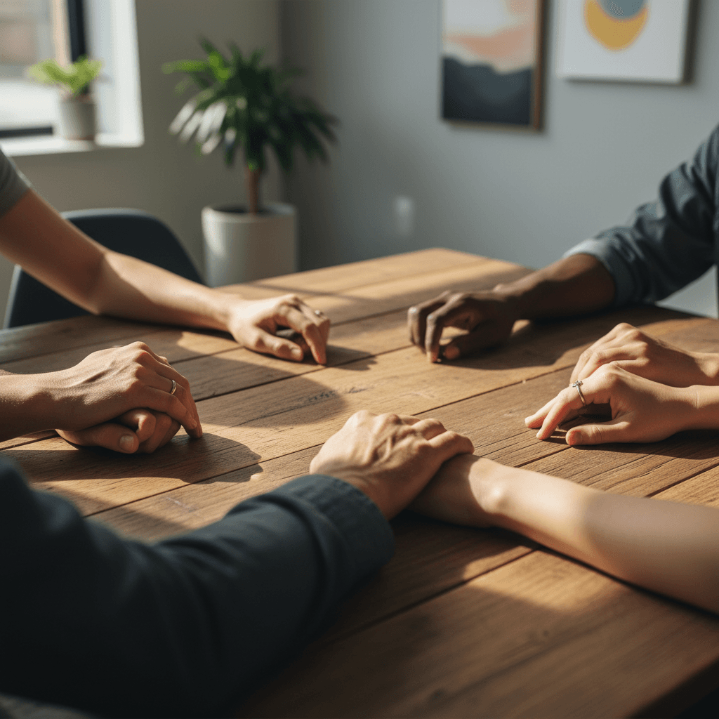 Worship community in prayer together