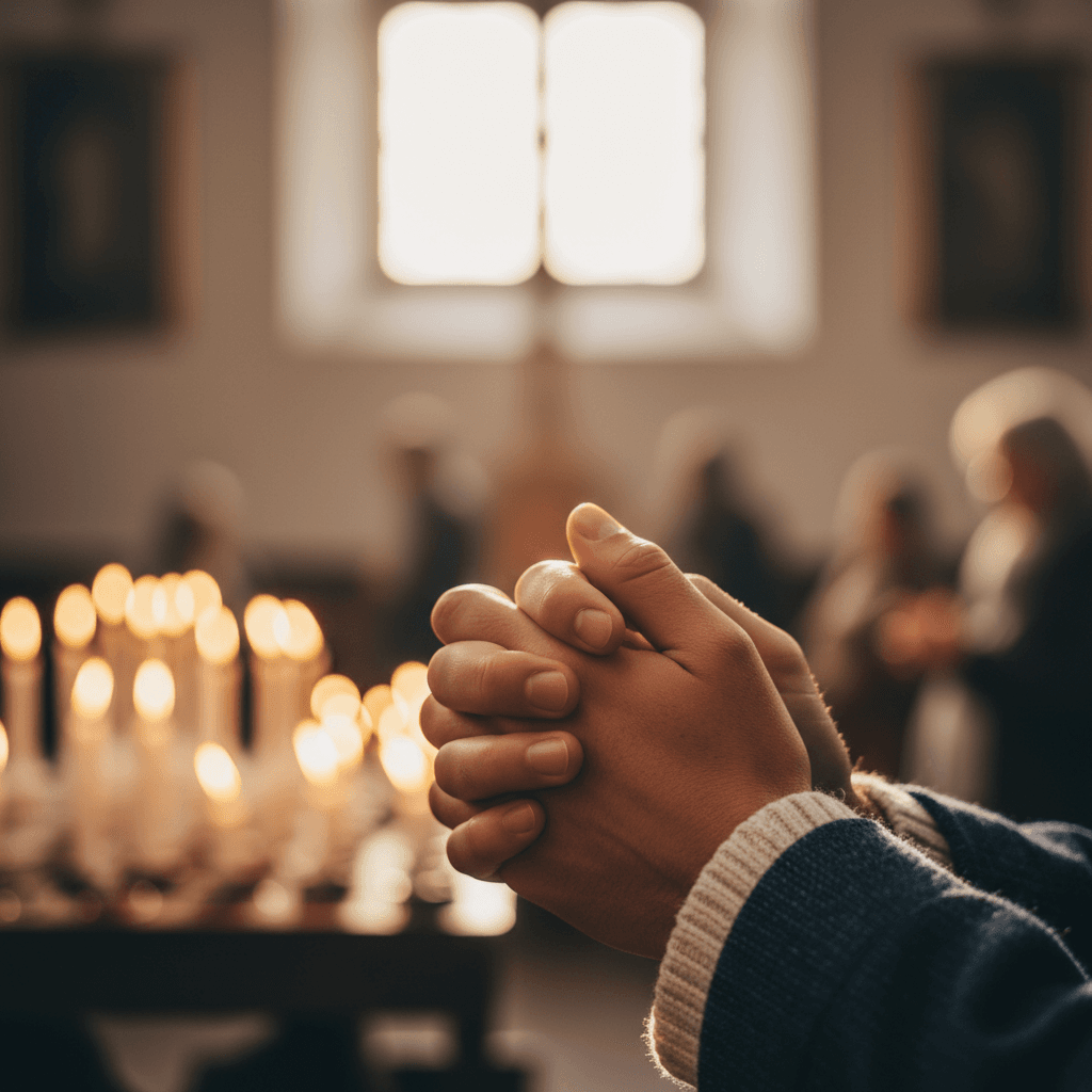 Hands in worship and prayer position